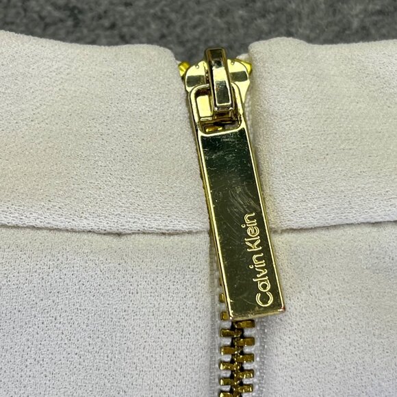 Calvin Klein Womens White Sleeveless Sheath Dress With Bow Detail Size 10 - Picture 10 of 11